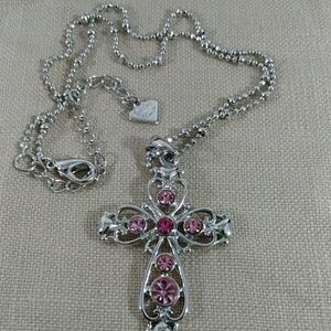 Cookie Lee Silver Tone Cross Necklace
